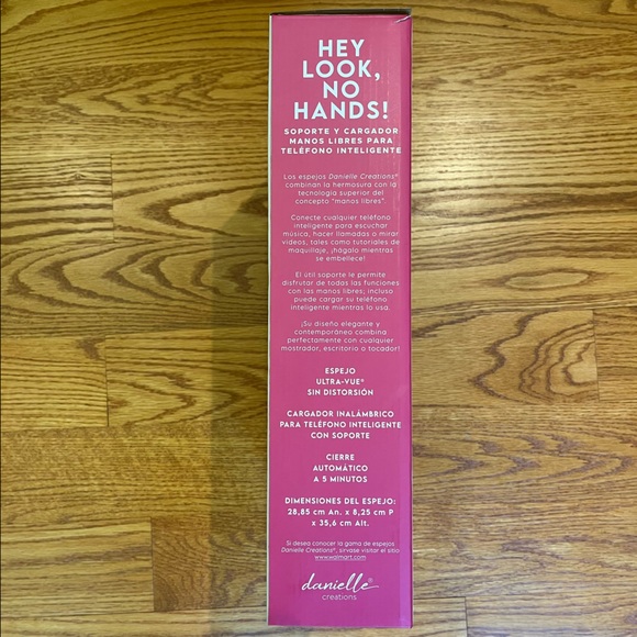 NWT Bluetooth LED Black Vanity Mirror Wireless Phone Charging Danielle Creations - Picture 4 of 4